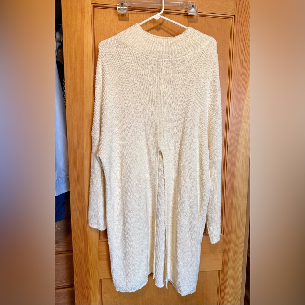 Free People Cream Cowl Neck Sweater
